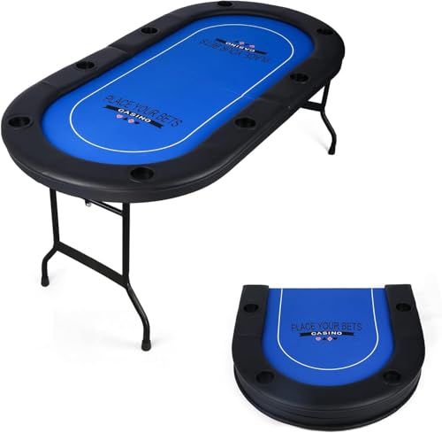 Premium 84" Poker Table Foldable with Chips Tray
