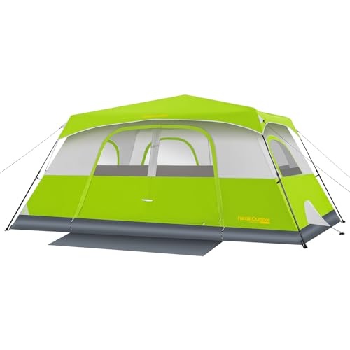 FanttikOutdoor Camping Tent 4/6/8/10 Person Instant Cabin Tent Setup in 60 Seconds with Rainfly & Windproof Portable with Carry Bag for Family