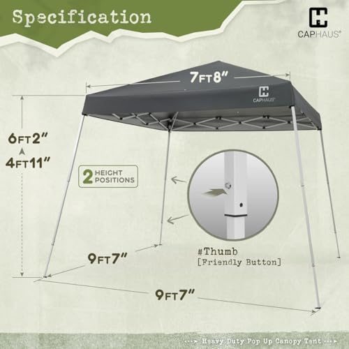 CAPHAUS 12ft x 12ft Patented One-Push Pop Up Outdoor Canopy Tent, Heavy-Duty Commercial Grade w/Central Lock