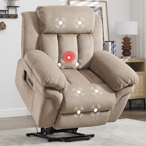 CANMOV 46" Wide Oversize Power Lift Recliner Chair, Extra Large Electric Lift Recliners for Elderly Big