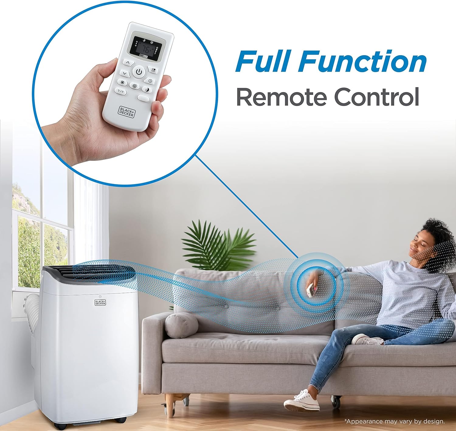 Portable Air Conditioner with 10000 BTU Cooling Power - Remote Control, 450 Sq. Ft Coverage, 3-in-1 Functions, Digital Display