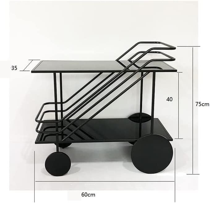Trolley On Wheels Kitchen Storage Trolley Iron Dining Car Office Tea Cart Showroom Wine Station Home Dining Glass Shelf Aesthetic Room Decor