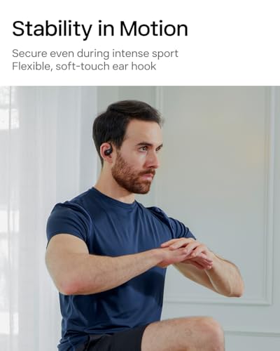 SHOKZ OpenFit - Open-Ear True Wireless Bluetooth Headphones with Microphone, Earbuds with Earhooks, Sweat Resistant, Fast Charging, 28HRS Playtime