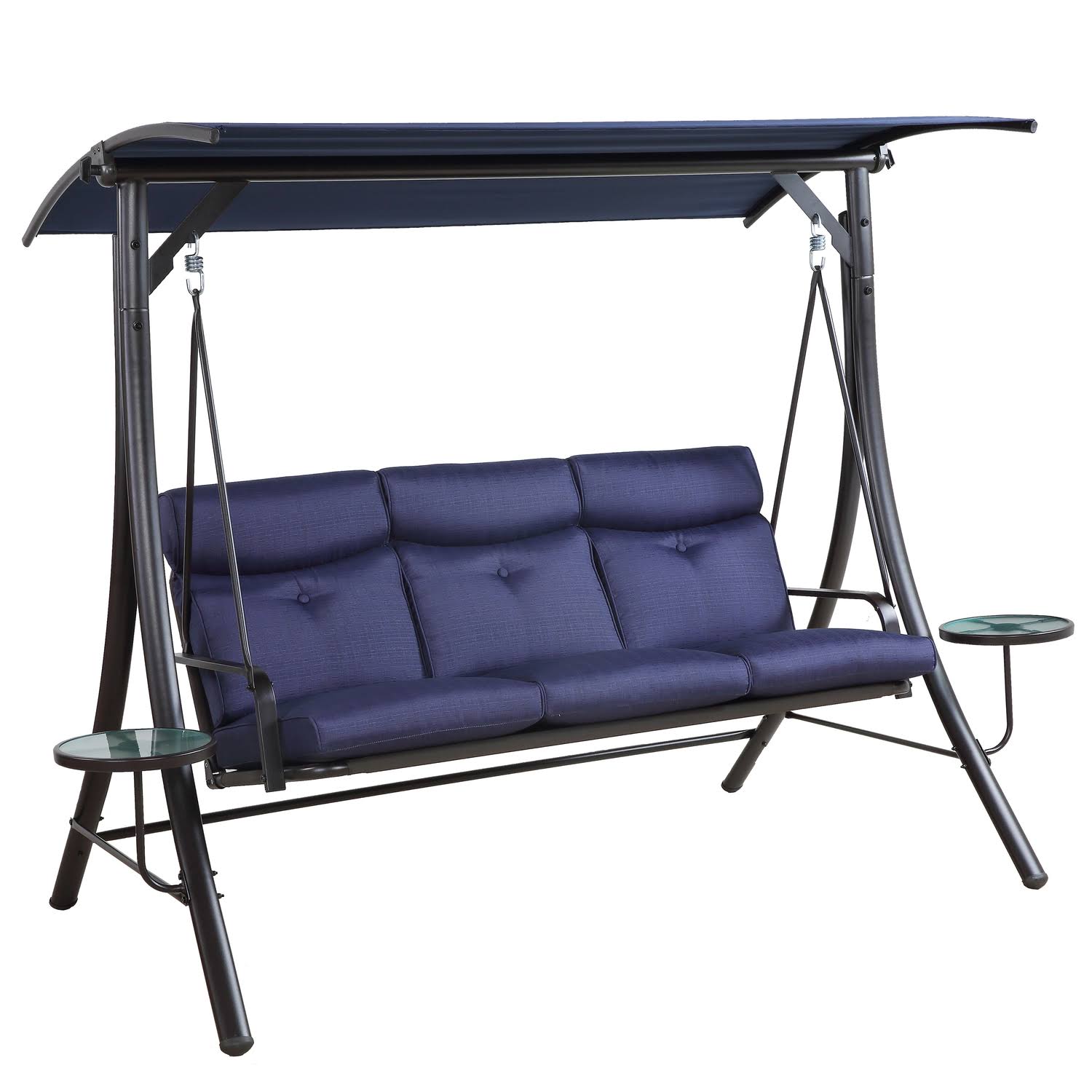 Living Accents Rus415m-n 3 Person Swing, Steel, Navy Blue