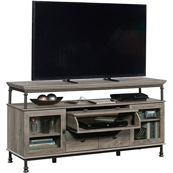 Sauder Canal Street Entertainment Credenza, For TV's up to 60", Northern Oak Finish