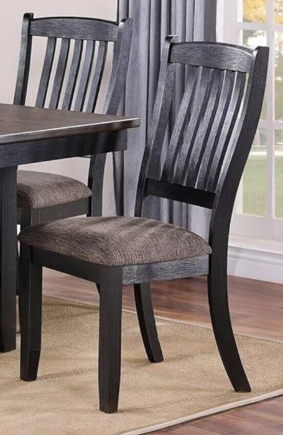 Modern Set of 6 Dining Chairs Fabric Upholstered Seat Unique Back Side Chairs Kitchen Dining Room Furniture Dark Coffee