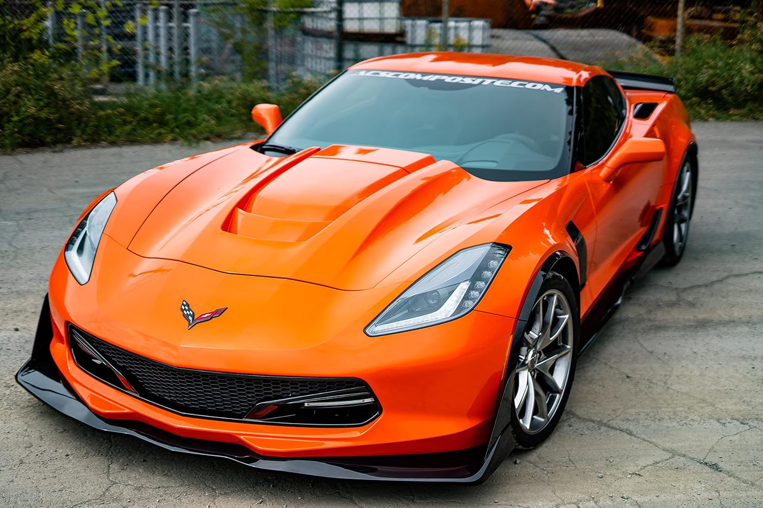 ACS Composite C7 Corvette ZR1-Style Front Lip Splitter in Carbon Flash Metallic Black | Fits C7 Corvette 2014+ Stingray, Grand Sport, & Z06