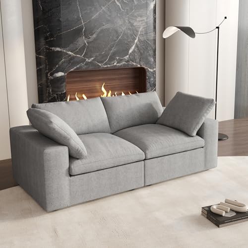 160.6" Cloud Couch Modular Sectional Sofa for Livingroom,Oversized Convertible Sofa with Storage Ottomans,6 Seat Wide Couches