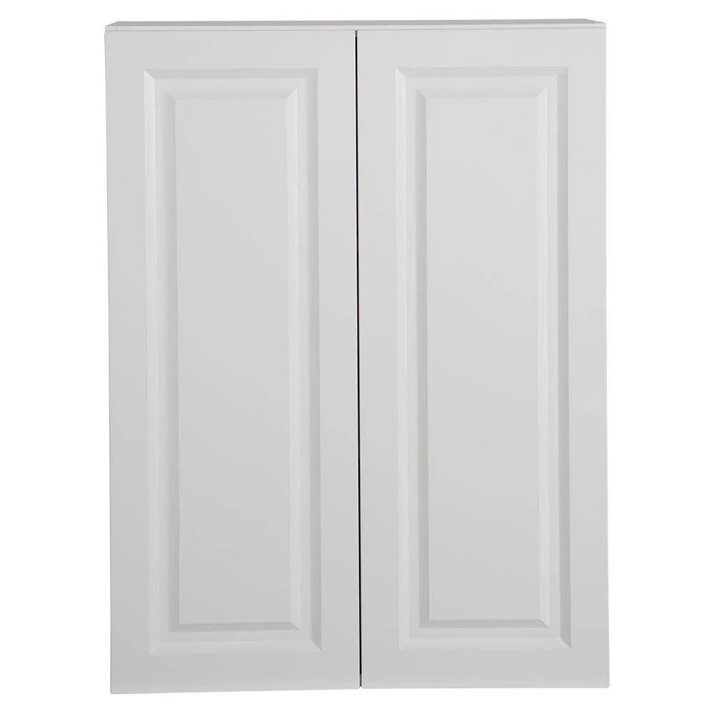 Hampton Bay Benton Assembled 27x36x12.5 in. Wall Cabinet in White