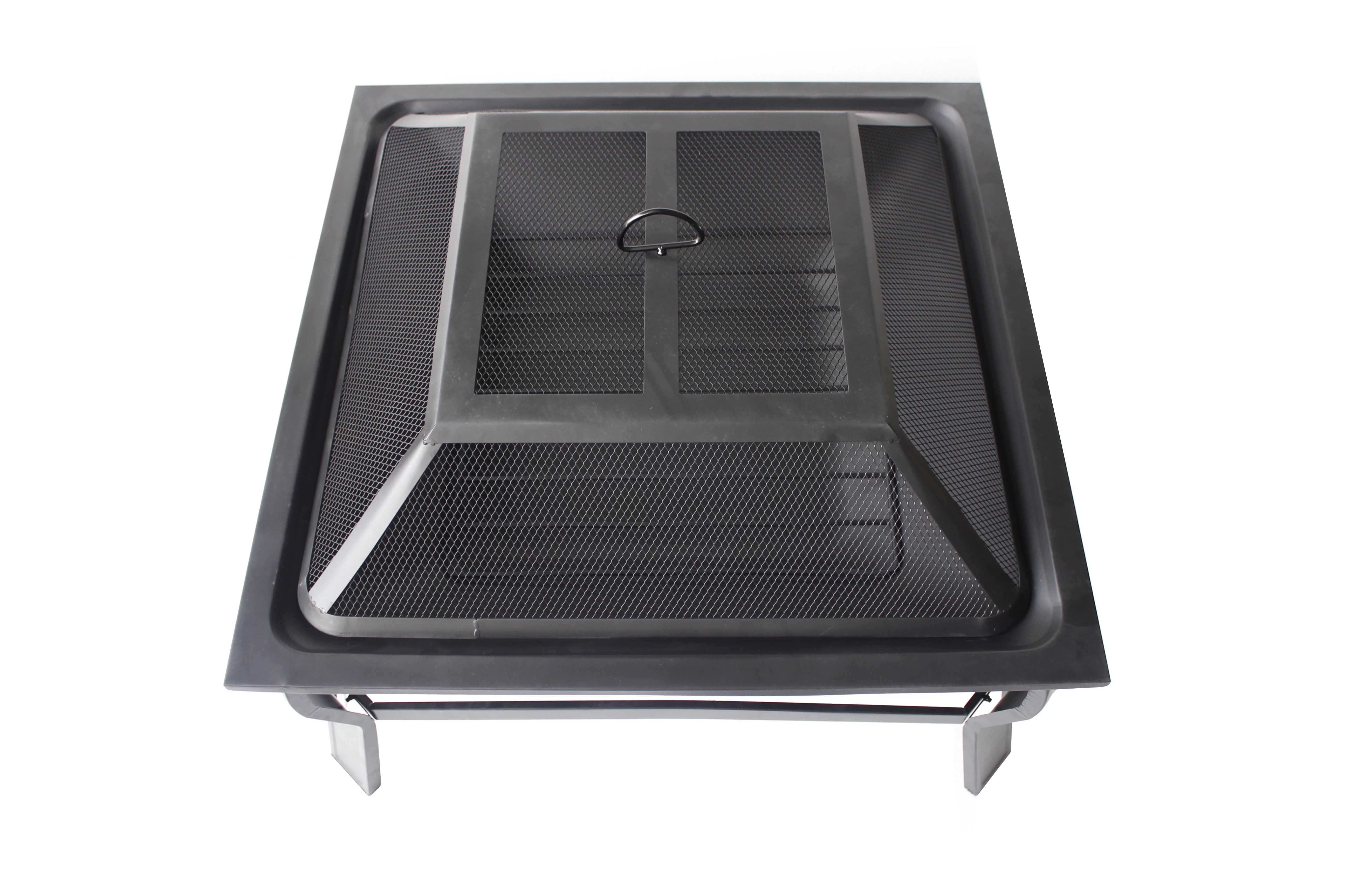 Mainstays Greyson 30�� Square Wood Burning Fire Pit with Mesh Screen, Steel Fire Pit
