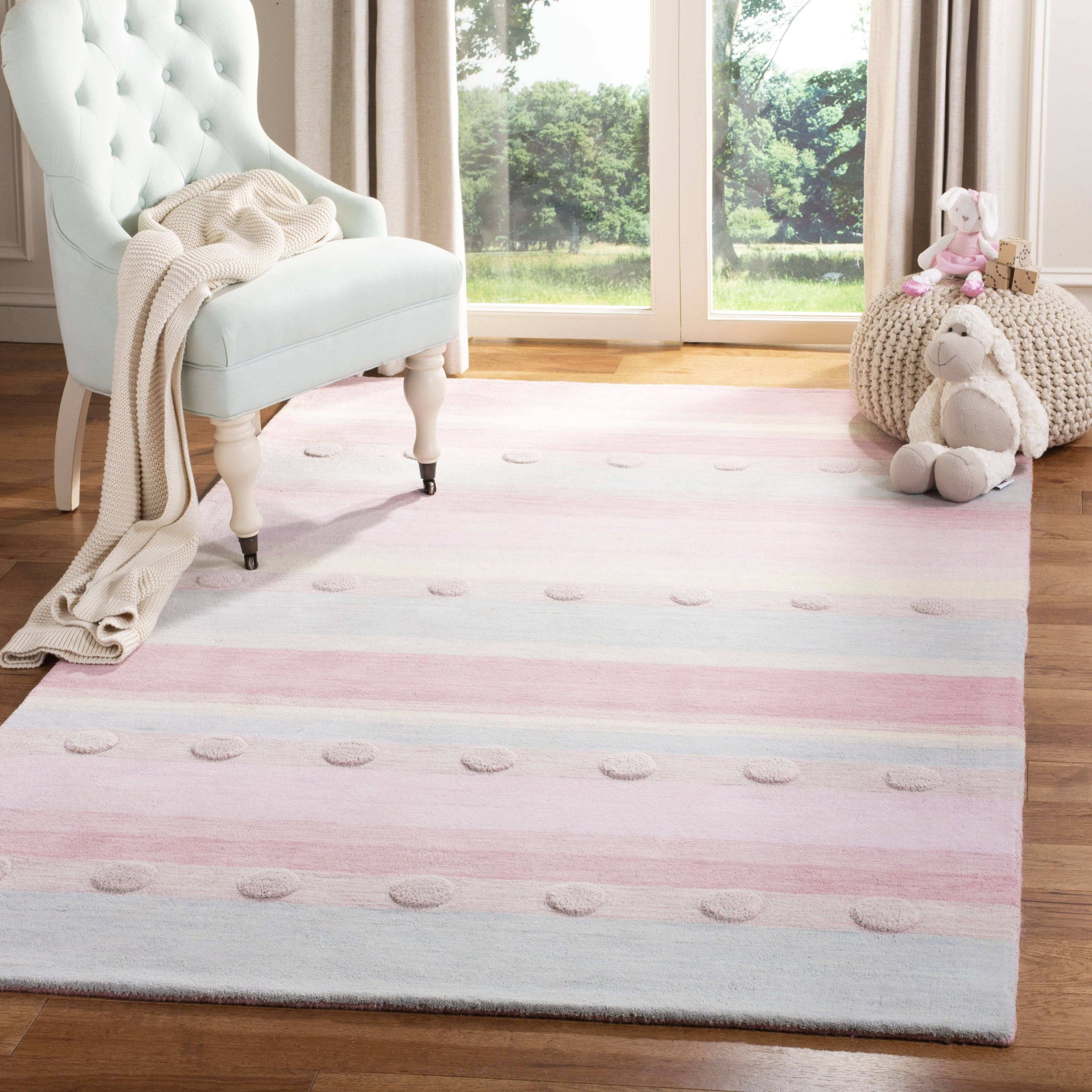 Safavieh Kids SFK801M Light Blue / Pink - 5& W x 5& L Square
