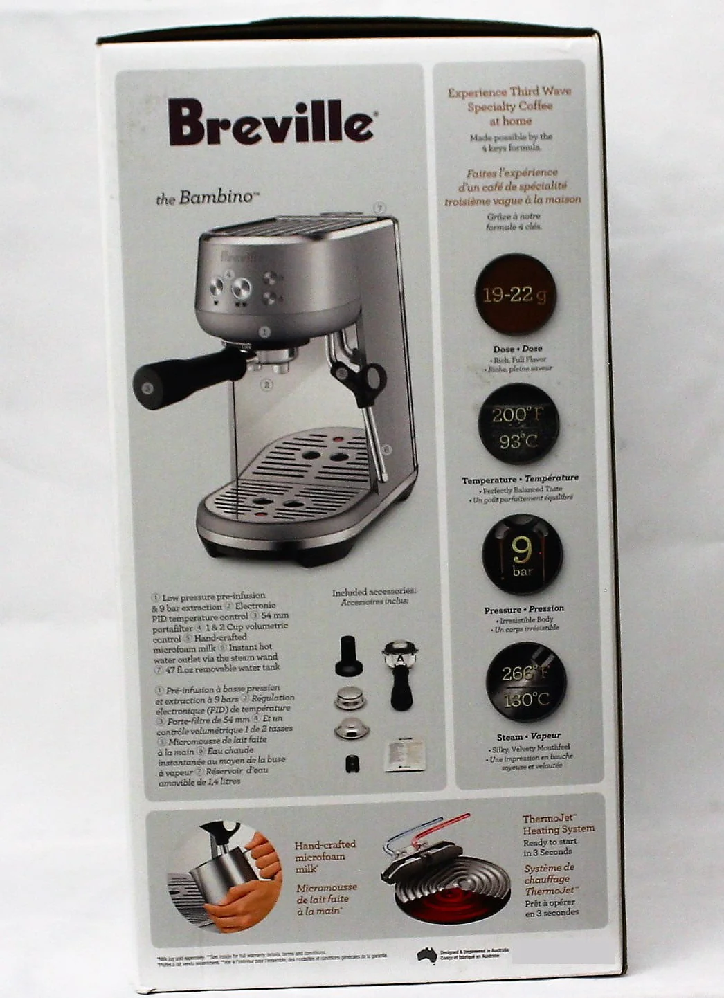 Breville BES450BSS1BU Bambino Brushed Stainless Espresso Machine