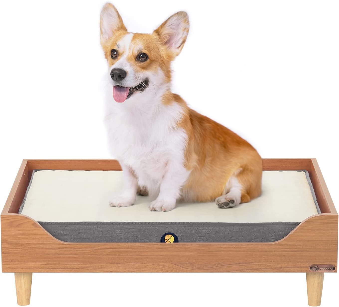 Veehoo Wooden Elevated Dog Bed - Durable Raised Wooden Pet Bed Frame for Small, Medium and Large Dogs and Cats