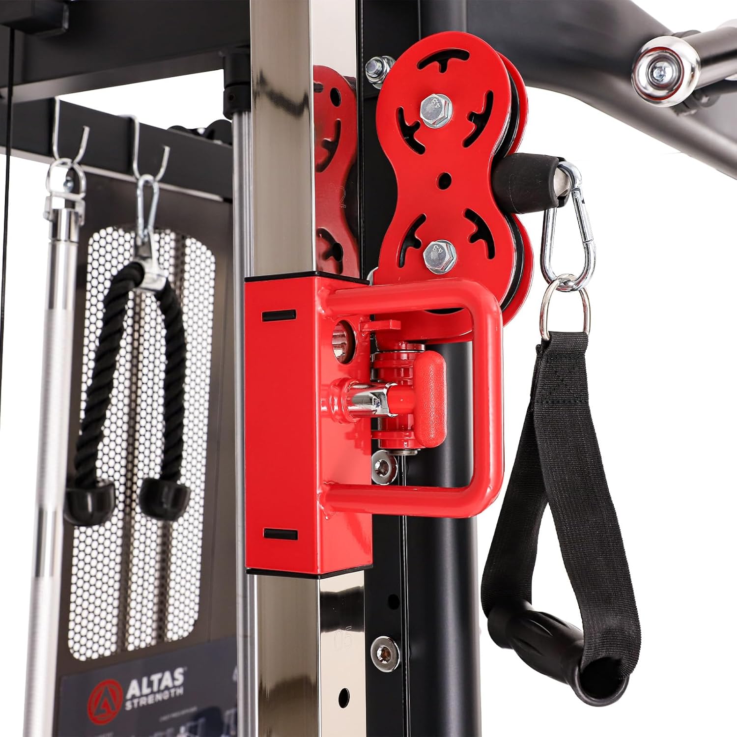 Altas Strength Home Gym Equipment Smith Machine with Pulley System Gym Squat Rack Pull Up Bar Upper Body Strength Training Leg Developer Light
