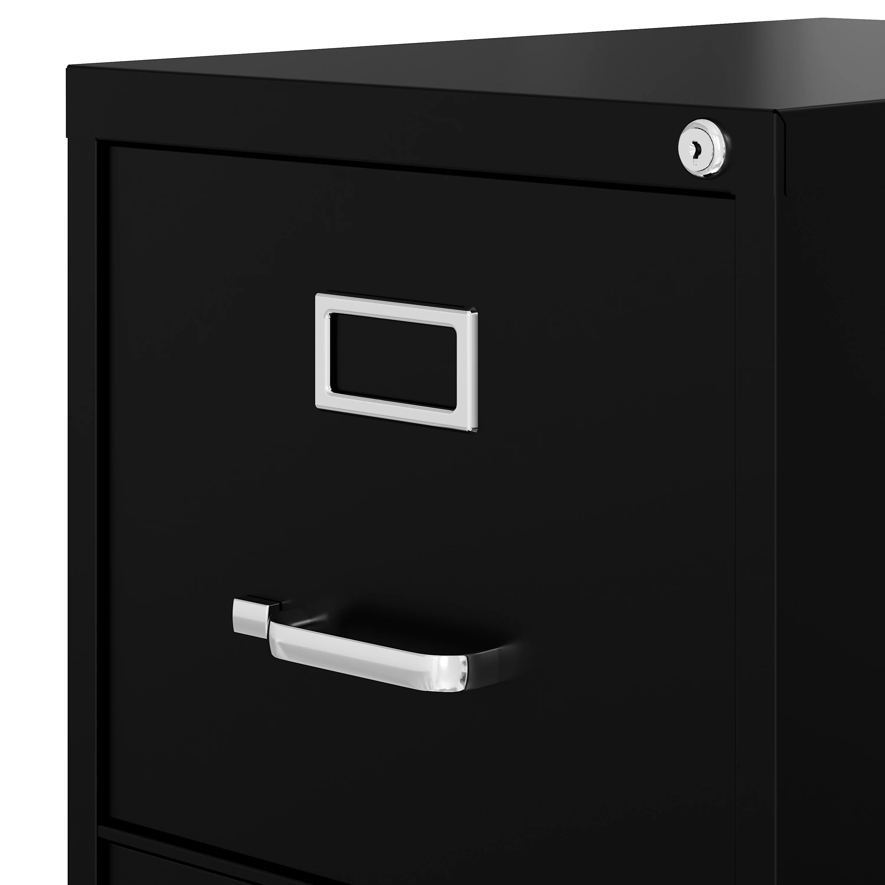 Hirsh 25" Deep 4 Drawer Letter Width Metal Vertical File Cabinet, Commercial Grade, Black
