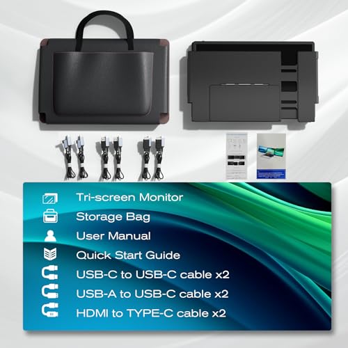 Teamgee 14.2" Portable Monitor, FHD IPS Laptop Screen Extender with 90° Foldable Stand/Dual Speakers