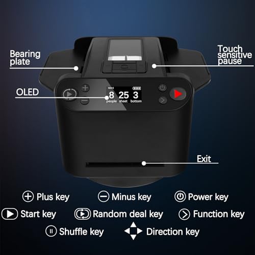 Automatic Card Shuffler and Dealer Machine，Card shuffler 2 Deck，360 &deg;Rotating Card Dealer，Eletric Shuffling and Dealing Machine All in ONE