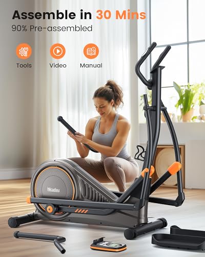 Niceday Elliptical Exercise Machine, Elliptical Machine for Home, Magnetic Elliptical Trainer with 15.5IN-19IN Stride, 16 Resistance Levels
