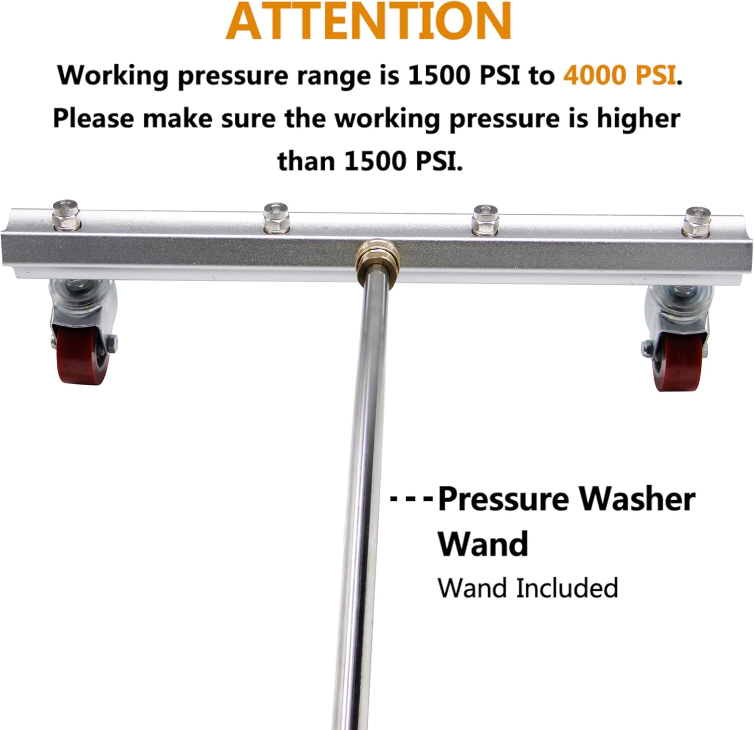 Twinkle Star 16 Inch Pressure Washer Undercarriage Cleaner, Under Car Water Broom with 16" Straight Extension Wand and 16" 45 Degree Curved Wand