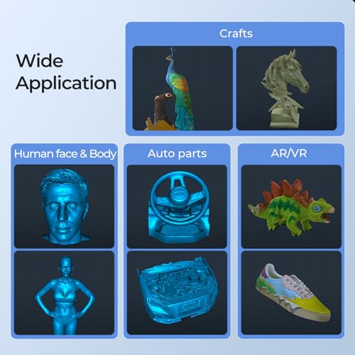 Creality CR-Scan Raptor Pro 3D Scanner for 3D Printing, 22+7 Blue Laser Lines, 30-60fps High Frame Scanning, 24-Bit Full-Color Scans