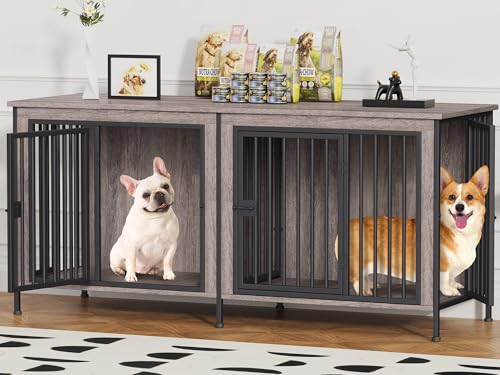 EasyCom 39.96" XL Wooden Large Dog Crate Furniture for Medium and Large Breed