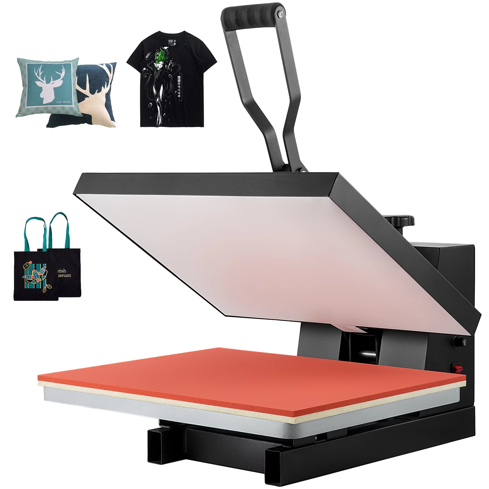 BENTISM Heat Press Machine, 16" x 20" Clamshell Sublimation Transfer Printer Teflon Coated, 1700W Digital Precise Heat Control