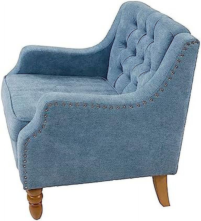 RUNFAYBIU Linen Accent Chair  Upholstered Living Room Chair  Comfy Button Tufted Arm Chair  Comfortable Sofa Chair  Mid Century Accent Chairs for