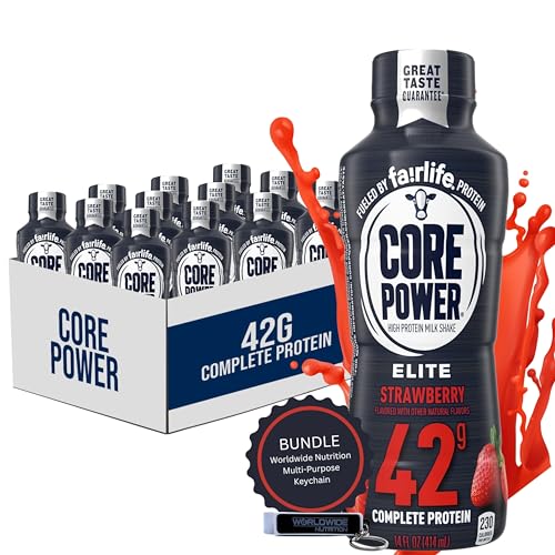 Worldwide Nutrition Bundle: Fairlife Core Power Elite 42g High Protein Milk Shake - Kosher, Chocolate Protein Shake for Workout Recovery