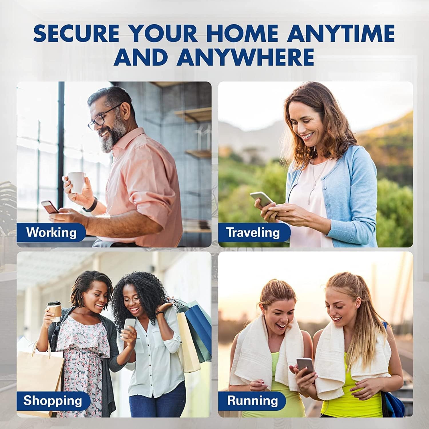 Wireless Security Camera System with 1TB Hard Drive, Security Cameras 1080P with 24/7 Video Audio Recording, IP66 Weatherproof Indoor Outdoor Camera