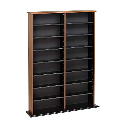 Prepac 2 Column Display Cabinet, White Storage Cabinet, Tall Storage Cabinet