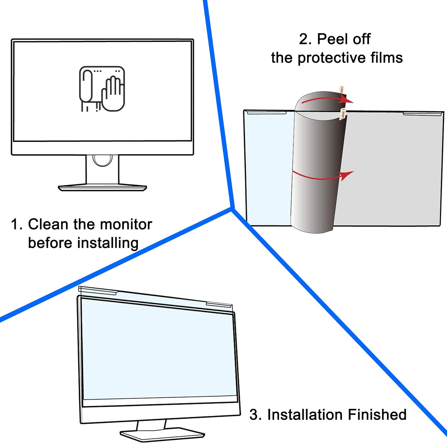 28 Inch Blue Light Screen Protector For Eye Strain,Anti Blue Light,Anti UV