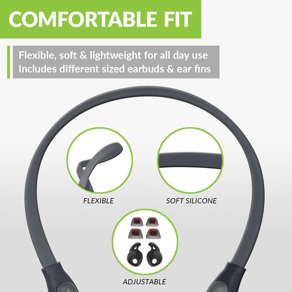 Avantree Neckband Bluetooth Headphones with Clear Dialogue Mode & Enhanced Volume, 20hrs Music Time, Wireless Earbuds, Support Low Latency