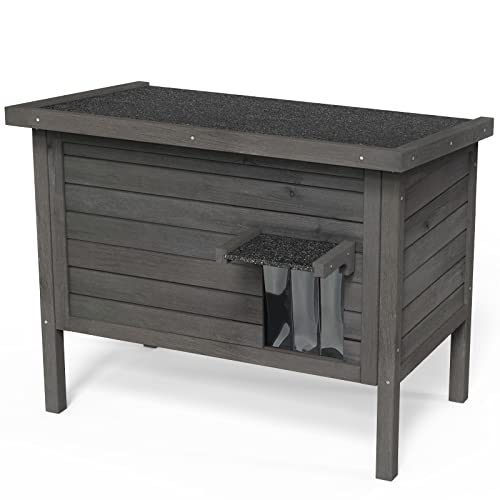 GDLF Outdoor Feral Cat House Heated Cat Shelter with 100% Insulated All-Round Foam Weatherproof for Multiple Felines 34.5"X21.5"x27.2"