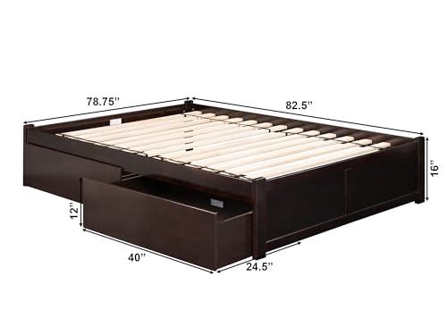 AFI Concord Platform Bed with Footboard & Storage Drawers