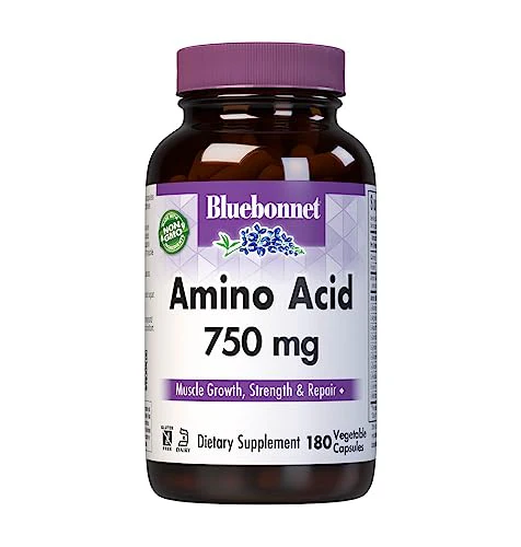 Bluebonnet Amino Acid 750 mg Vitamin Capsules, White, 180 Count - Kansas Nuitrition - HNZSDS