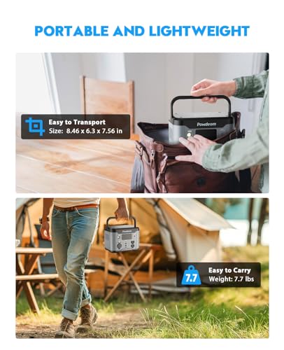 300W Portable Power Station, 296Wh Power Bank with AC Outlet, Solar Generator Laptop Charger, Battery Backup Power Supply for Camping, Outdoors