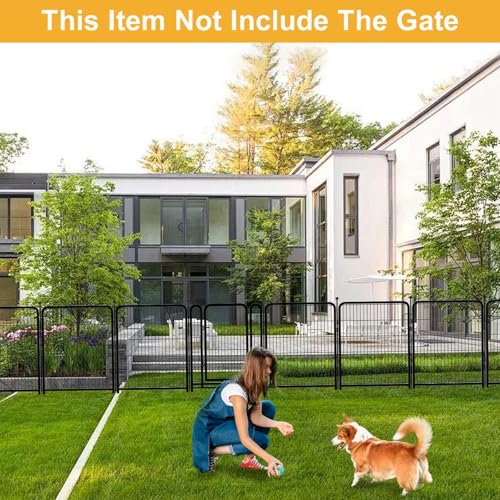 Tall Garden Fence, 32 in(H) 8 Panels Dog Fence Outdoor for Yard. Wide Door Low Threshold Total 17.7 Ft(L)