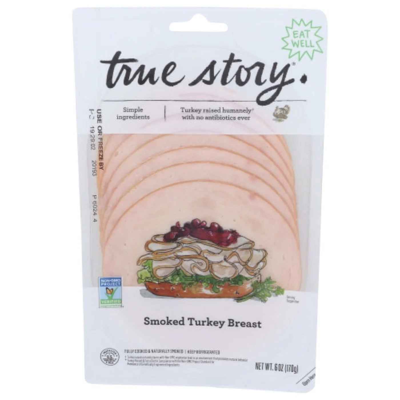 TRUE STORY TURKEY BREAST SMOKED 6 OZ - Pack of 12
