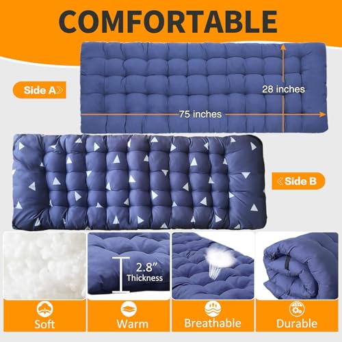 2 Pack Camping Cot with Mattress Comfortable Cot Bed Folding Cot Heavy Duty Cots for Sleeping with Carry Bag for Adults Kids Guest Bed Outdoor Indoor