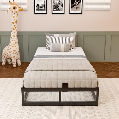 6 Inch Queen Bed Frame with Steel Slat Support, Low Profile Queen Metal Platform Bed Frame Support Mattress Foundation