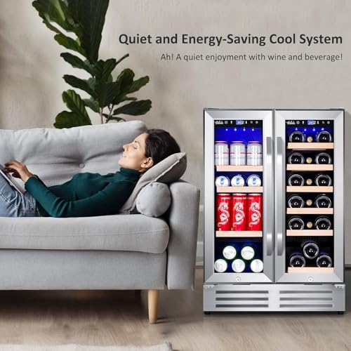 Cigar Electric Humidor, 35L 250 Counts Large Capacity Thermostatic Electric Cigar Cooler Cabinet with Digital LED Screen, Safety Lock