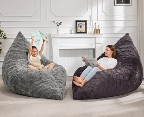 Hobestluk 3 in 1 Bean Bag Chair Giant Bean Bag Chairs Convertible Bean Bag Floor Cushion with Machine Washable Cover