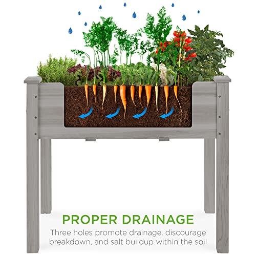 Best Choice Products 72x23x30in Raised Garden Bed, Elevated Wood Planter Box Stand for Backyard, Patio, Balcony w/Divider Panel, 6 Legs