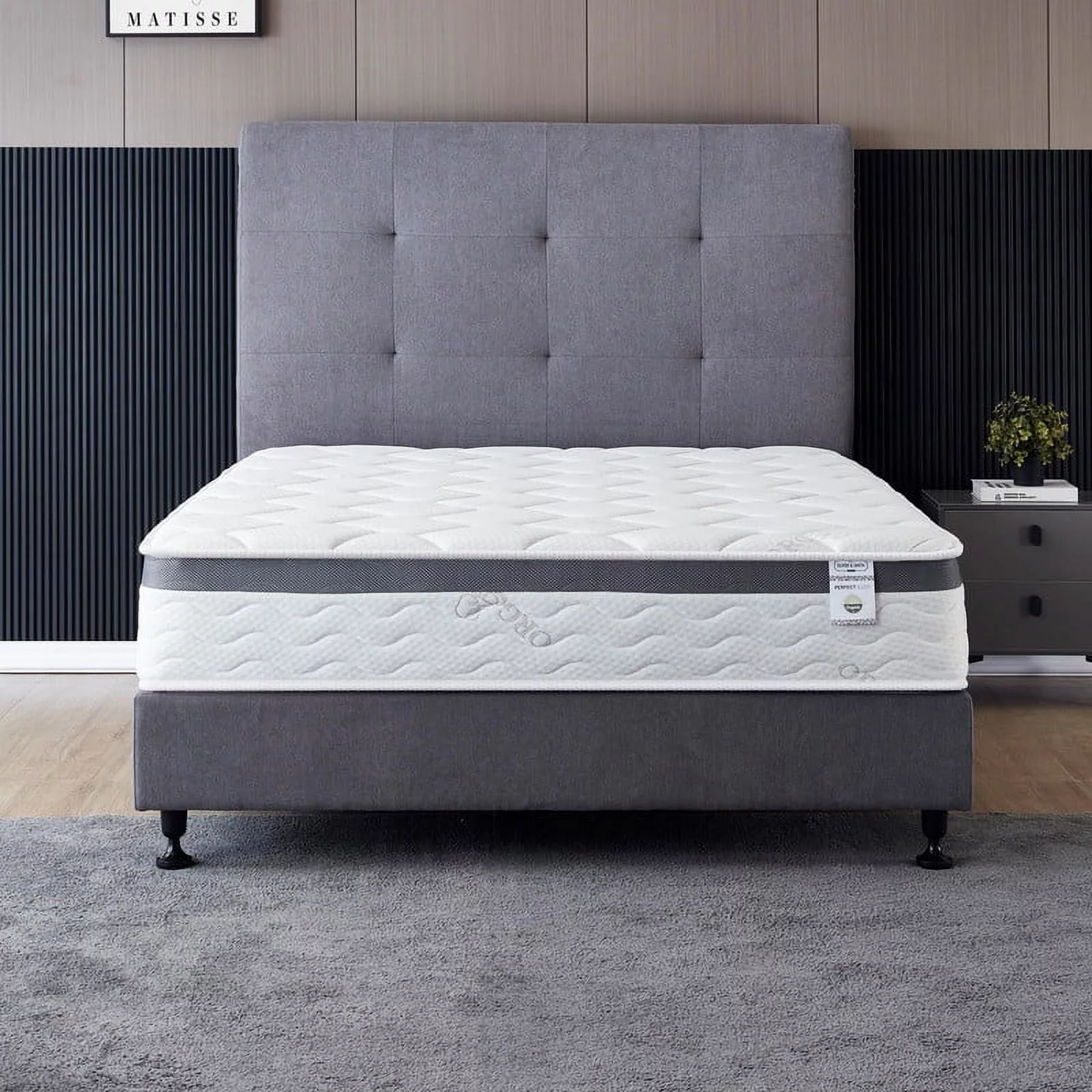 Twin Size Mattress - 10 Inch Cool Memory Foam & Spring Hybrid Mattress - Euro Top - Medium Firm - Oliver & Smith