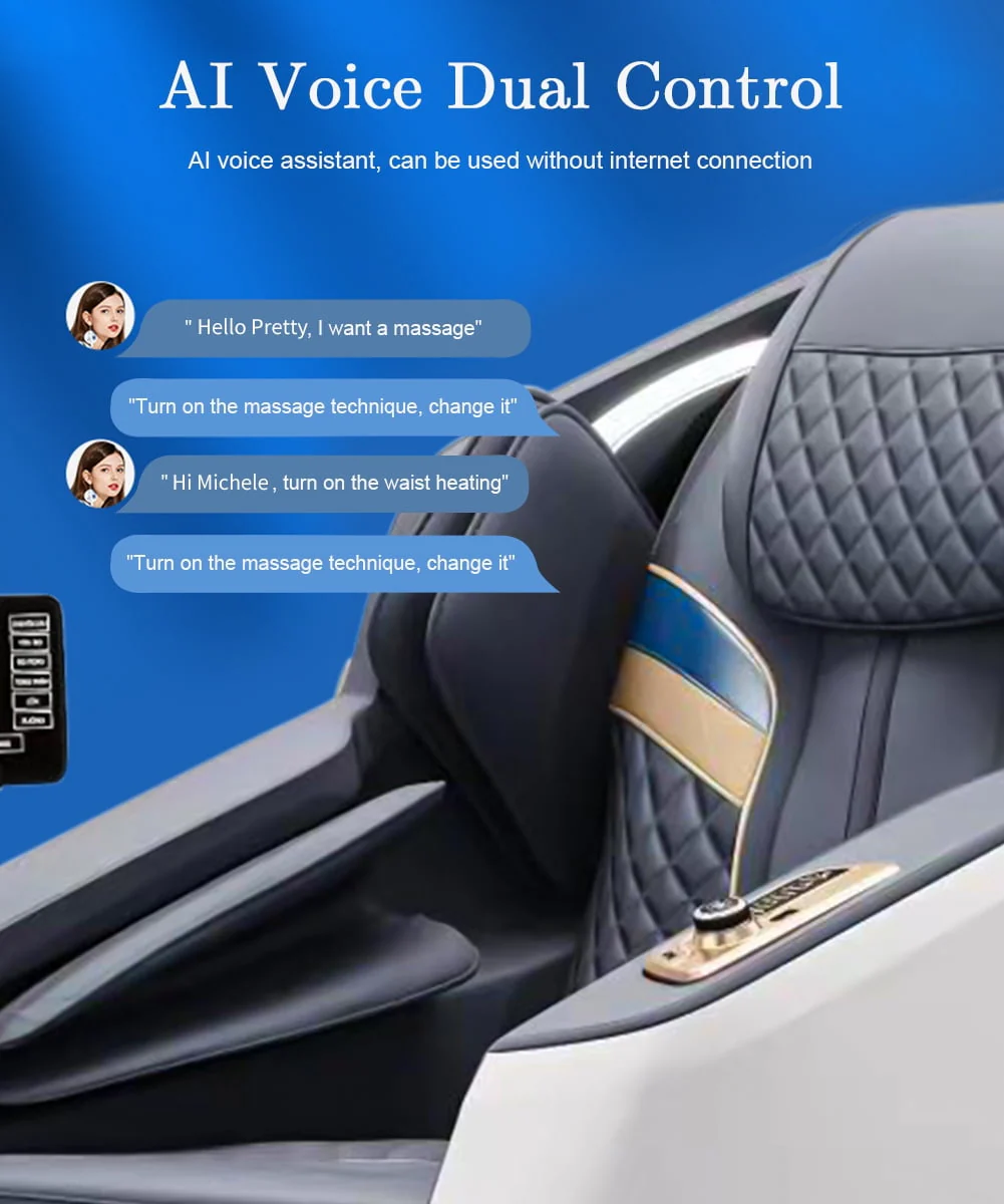 UPGO 2024 4D Massage Chair with Voice Control, 57 SL Track, Quick Access Button