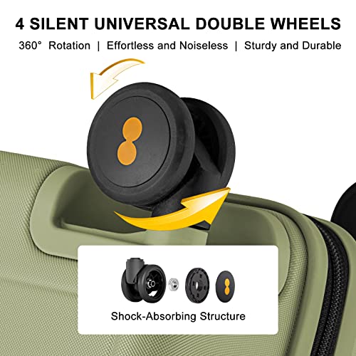 LEVEL8 Hard Shell Carry on Luggage Airline Approved, Carry-on Suitcases with Wheels, Lightweight Luminous Textured Hardside Travel Bag with Tsa Lock