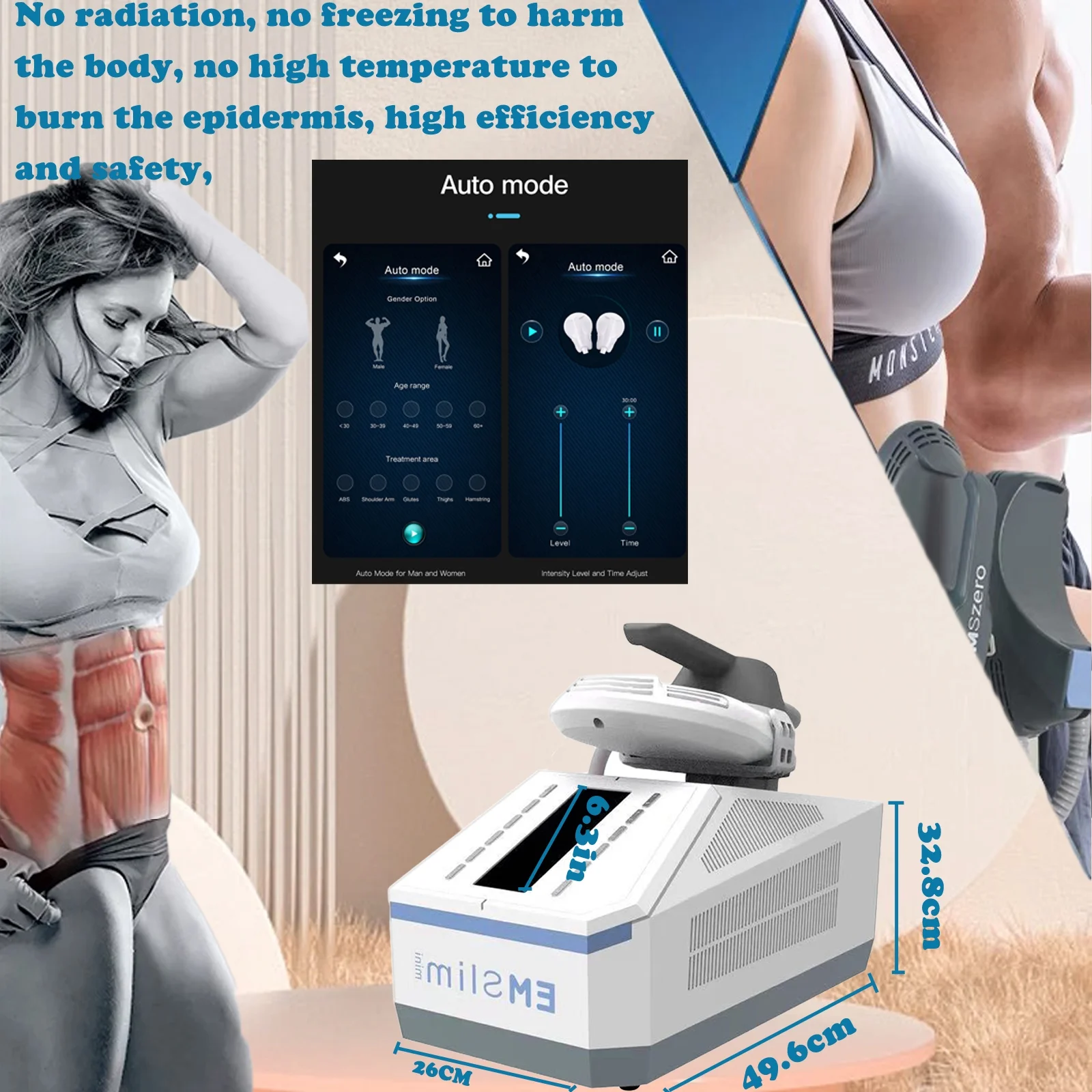 Body Transformation with Our Muscle Stimulator and Slimming Equipment - Experience Skin Tightening, Weight Loss