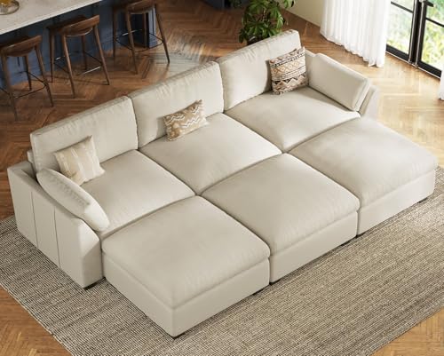 Belffin Extra Large Modular Sectional Sofa,106.3" 4-Seater L Shaped Couch,Velvet Convertible Sectional Couches for Living Room