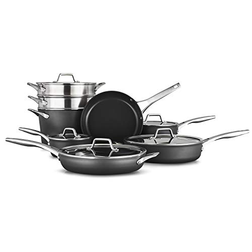 Calphalon 11-Piece Pots and Pans Set, Nonstick Kitchen Cookware with Stay-Cool Handles, Dishwasher and Metal Utensil Safe, Black