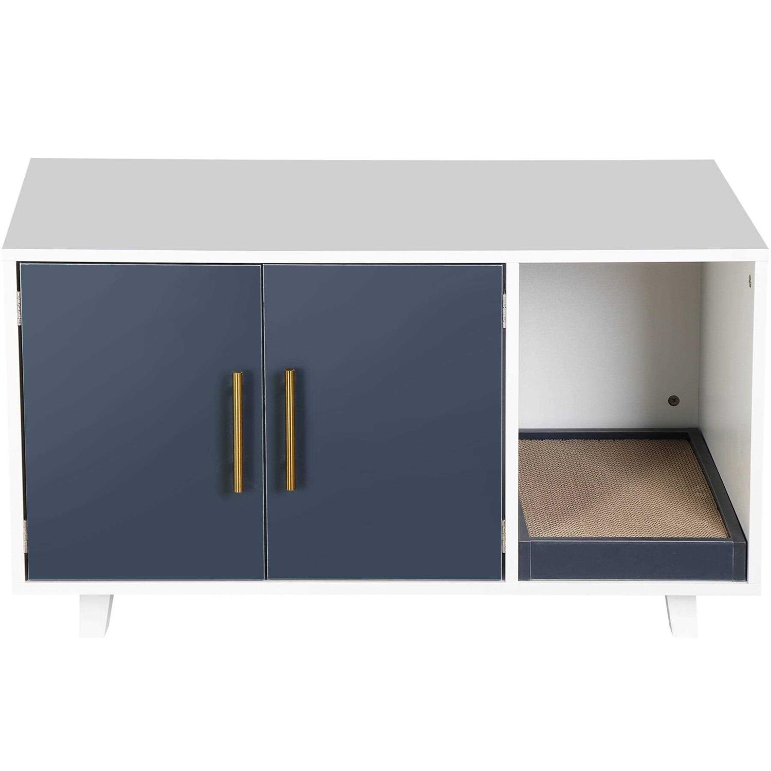Homgarden 35.8''l x 20''W Cat Hidden Washroom Pet Litter Box Enclosure House W/Scratch Pad - Pet Supplies online store